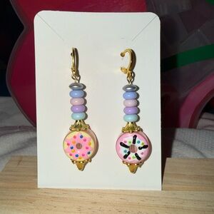 Colorful Glass Donut Earrings